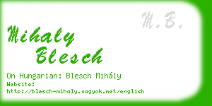 mihaly blesch business card